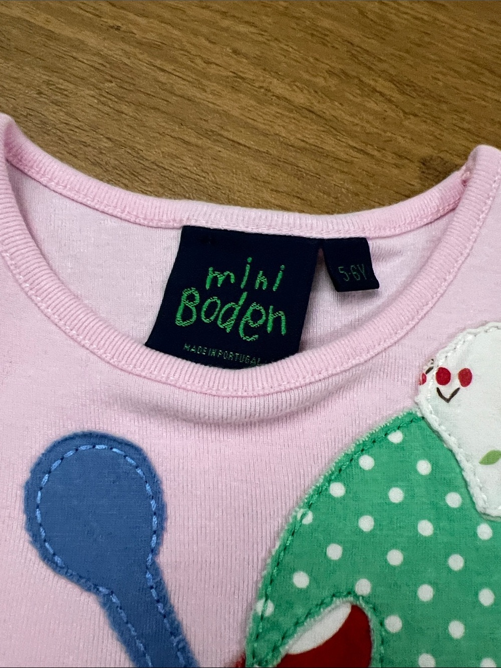 Vintage Mini Boden ice cream appliqué tshirt size 5-6 - Picture 4 of 4